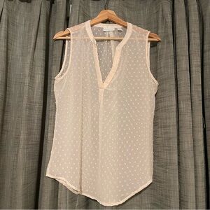 New York & Company Women’s Blouse size Medium Sheer Cream/Beige